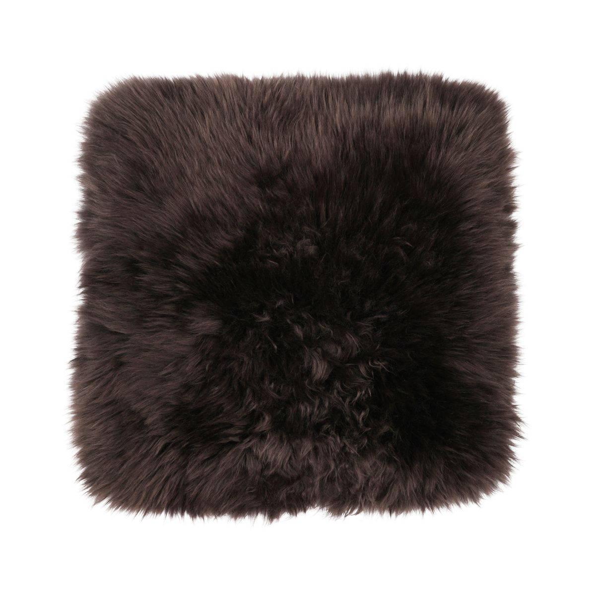 Long Wool Seat Cover | New Zealand | 40x40 cm Chocolate