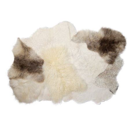 Long Wool / Short Wool Sheepskin Design Rug | 120x180 cm