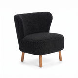 Emil Lounge Chair | Short Wool Black