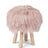 Theo Stool + Cover | Oak Legs | Mongolian Sheepskin Rosa