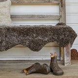 Double Sheepskin Rug | New Zealand | Short Wool curly | 170x60 cm Taupe