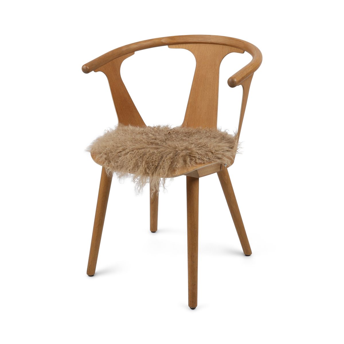 Seat Cover | Long Wool | ø34 cm Sand Taupe