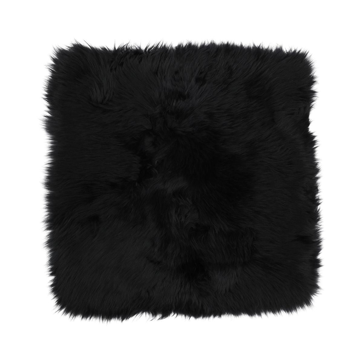 Long Wool Seat Cover | New Zealand | 40x40 cm Black