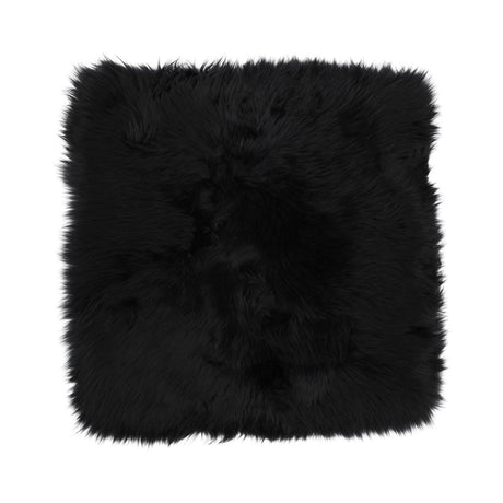 Long Wool Seat Cover | New Zealand | 40x40 cm Black