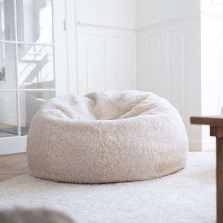Round Sheepskin Bean Bag | Short Wool | Medium | Large Anthracite