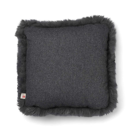 Long-Wool Sheepskin Cushion | 52x52 cm Rock/Steel