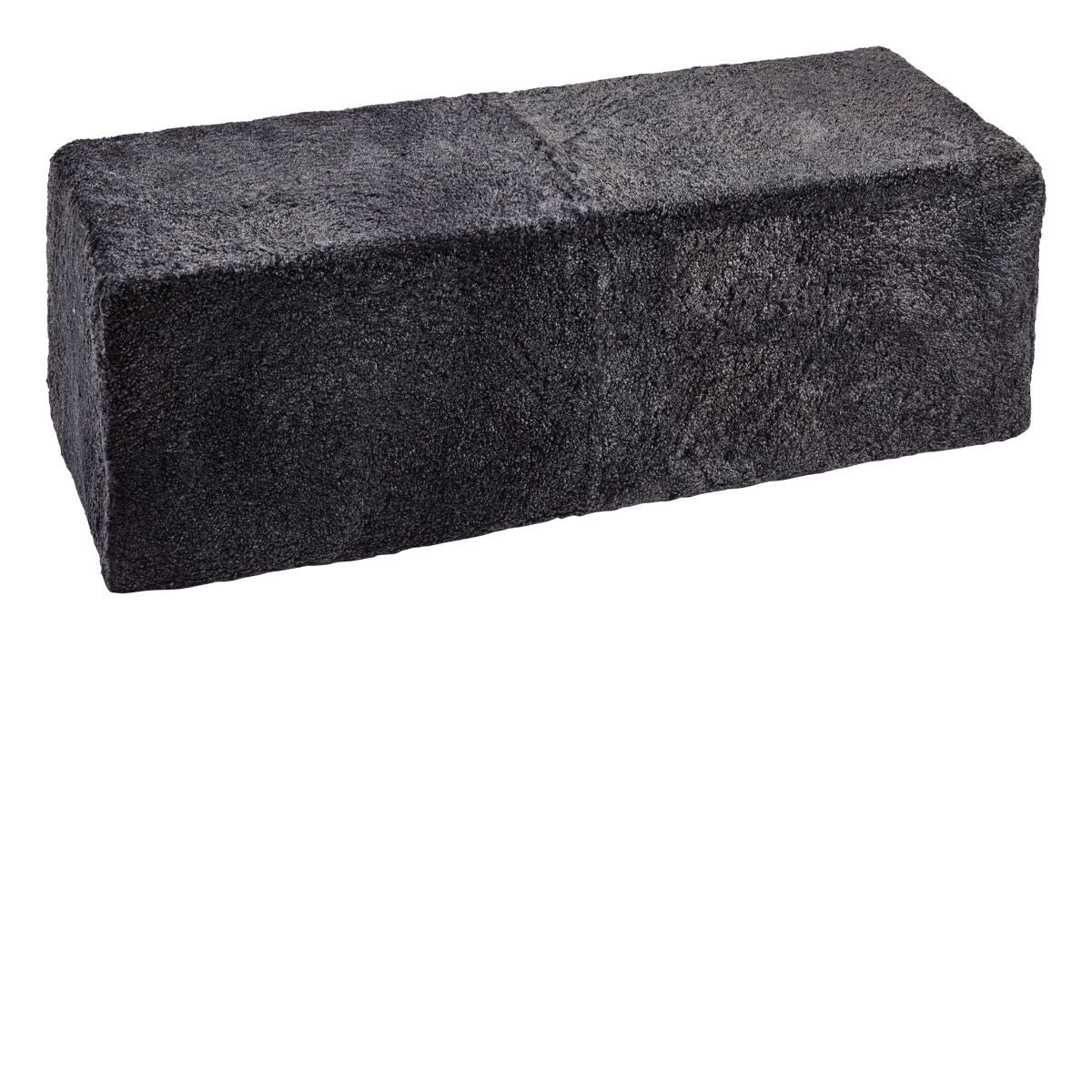 Short Wool Curly Sheepskin Pouf Bench