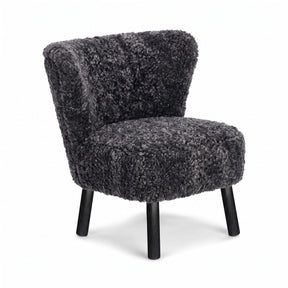 Emily Lounge Chair | Short Wool Anthracite