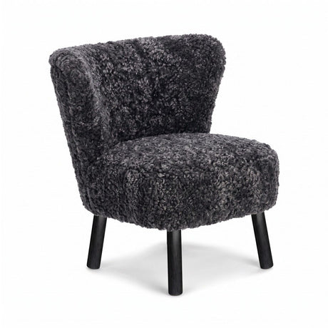 Emily Lounge Chair | Short Wool Anthracite