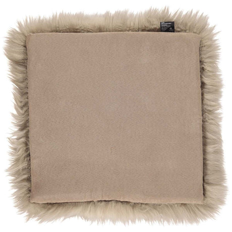 Long Wool Sheepskin Seat Cover | With Filling | 37x37 cm Taupe