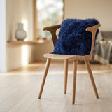 Mongolian Curly Cushion  Navy Blue