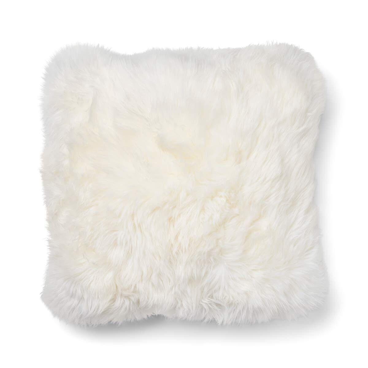 Two-sided Cushion | Long Wool | 52x52 cm | 34x52 cm Oatmeal-Beige/Ivory
