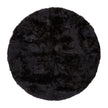 Long Wool Sheepskin Design Rug | Ø140 cm Black