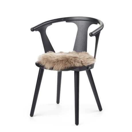 Long Wool Sheepskin Seat Cover | Ø38 cm Taupe