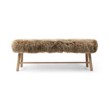 Theodor Bench | New Zealand Long Wool Sheepskin | 140x35x45 cm Taupe