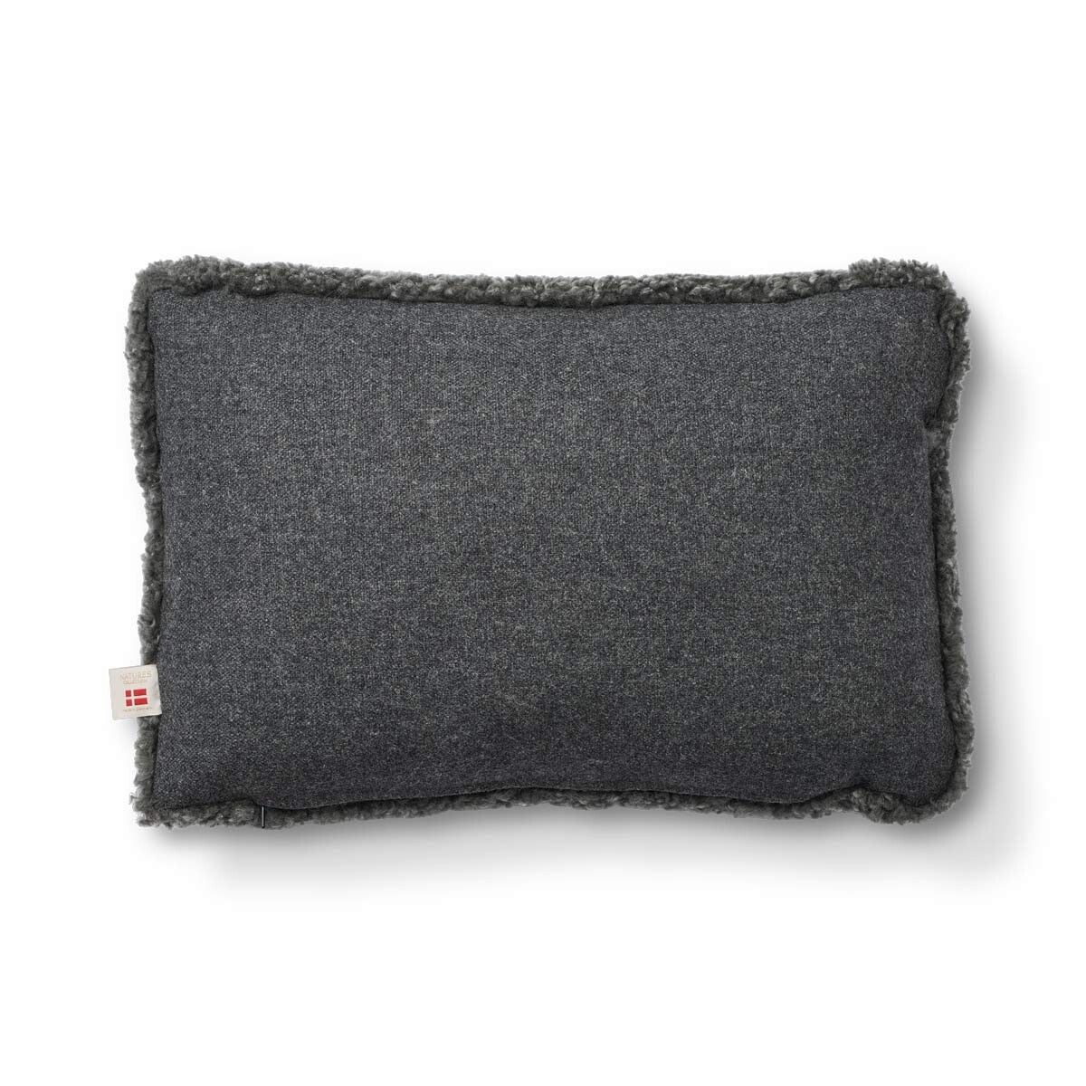 Short Wool Sheepskin Cushion | Two-sided |52x52 cm  | 34x52 cm  Rock/Graphite