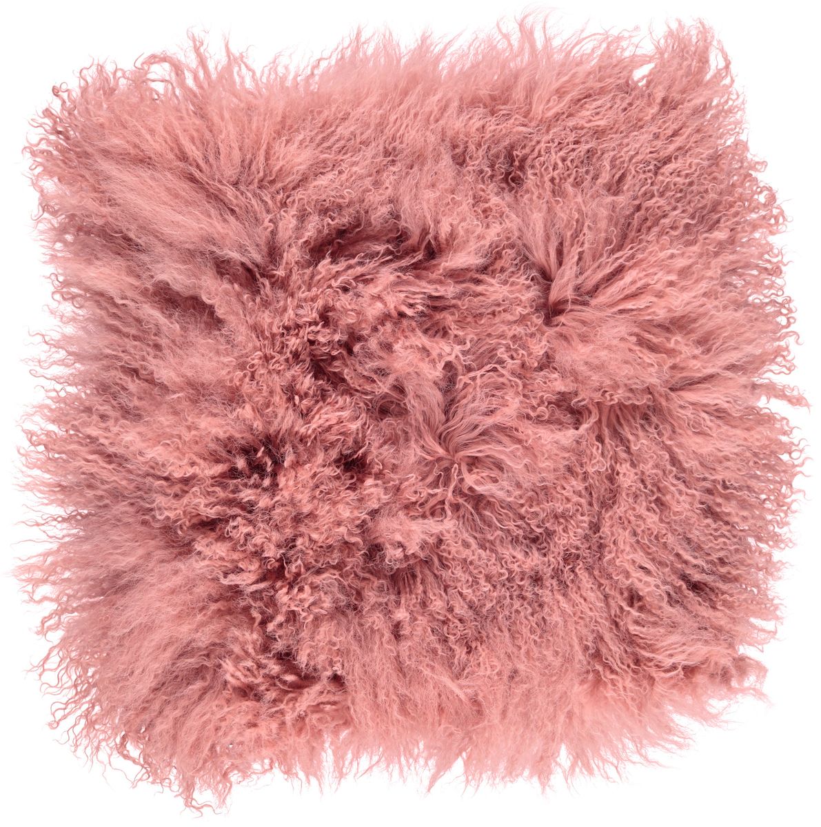 Mongolian Curly Cushion | 40x40 cm Old Rose