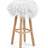 Theo Bar Stool + Cover | Oak Legs | Tibet Sheepskin Ivory