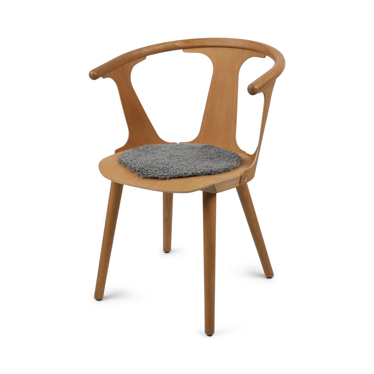 Short Wool Seat Cover | New Zealand | Ø34 cm Light Grey