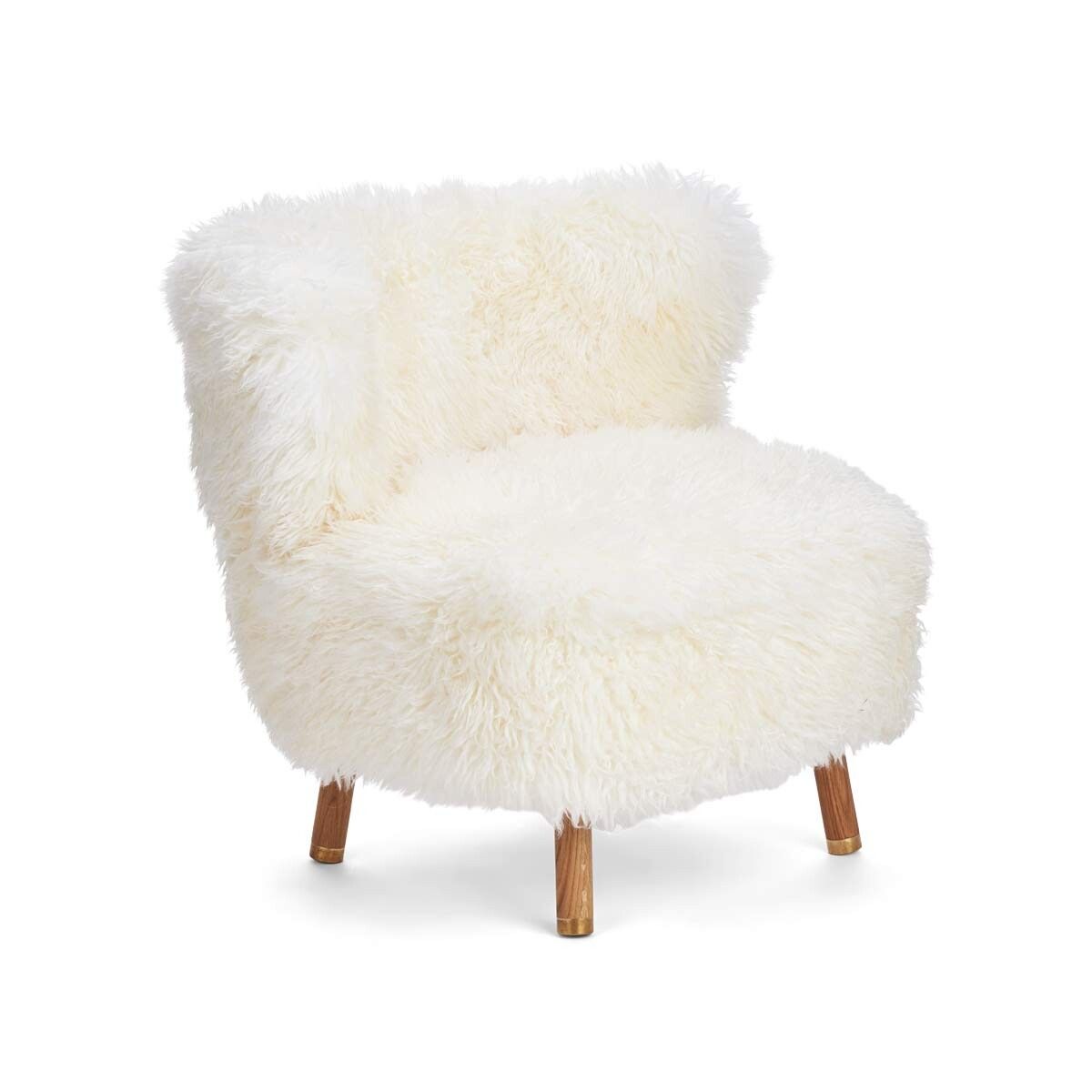 Emil Lounge Chair | Brass | Long Wool