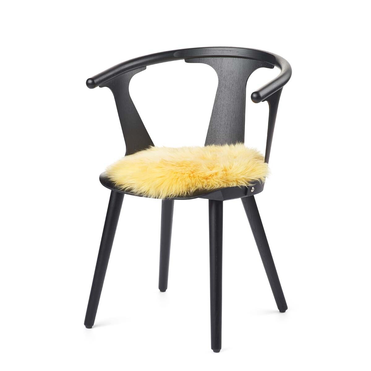 Long Wool Sheepskin Seat Cover | Ø38 cm Lemon