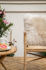 Long-Wool Sheepskin Cushion | 50x50 cm Linen