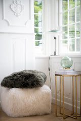 Long-Wool Sheepskin Cushion | 50x50 cm Hedge Green