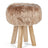 Long Wool Stool Cover | Ø35xH17 cm Warm Sand