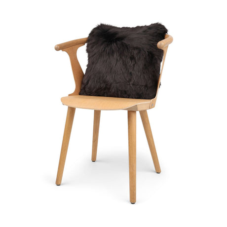 Sheepskin Cushion | Long Wool | New Zealand | 40x40 cm Chocolate