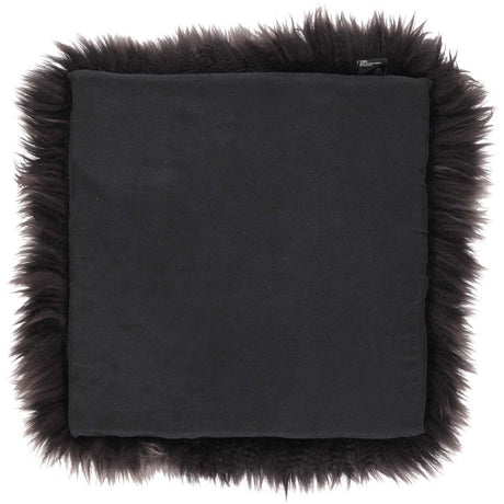 Long Wool Sheepskin Seat Cover | With Filling | 37x37 cm Walnut