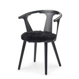 Long Wool Sheepskin Seat Cover | Ø38 cm Black