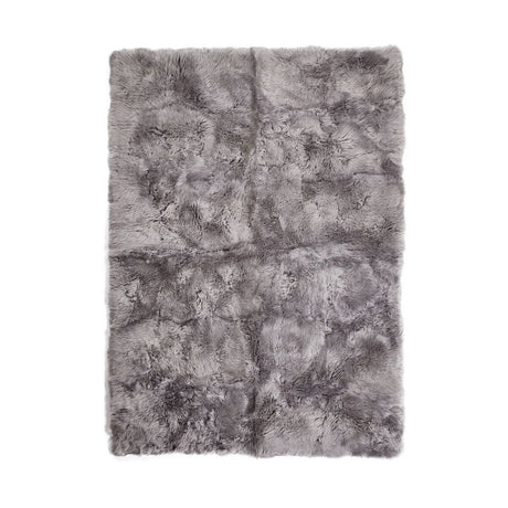 Long Wool Sheepskin Design Rug | 120x180 cm Light Grey