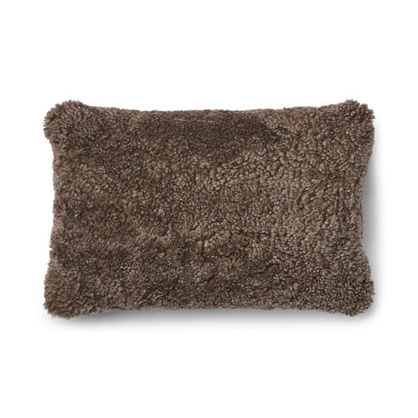 One Side Cushion | Short Wool | 34x52 cm Cocoa-Dark Brown/Taupe