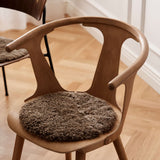Short Wool Curly Sheepskin Seat Cover | Ø38 cm Anthracite