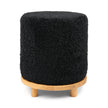 Simon Stool | Short Wool | D46xH52 cm Black
