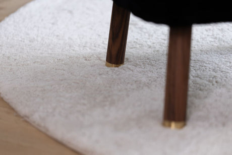 Short Wool Curly Sheepskin Design Rug | D140 cm Pearl