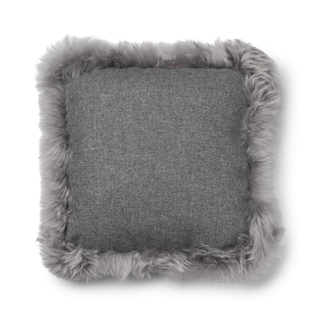 Wool Cushion | LW trim  | 52x52 cm Stone/Light Grey