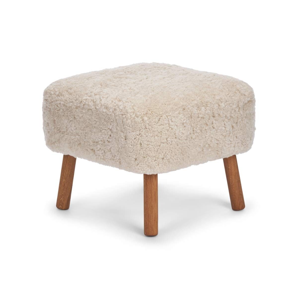 Emil Foot Rest | Short Wool Pearl