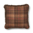 Wool Cushion | Doublesided | Short Wool trim | 52x52 cm Cocoa-Dark Brown/Taupe