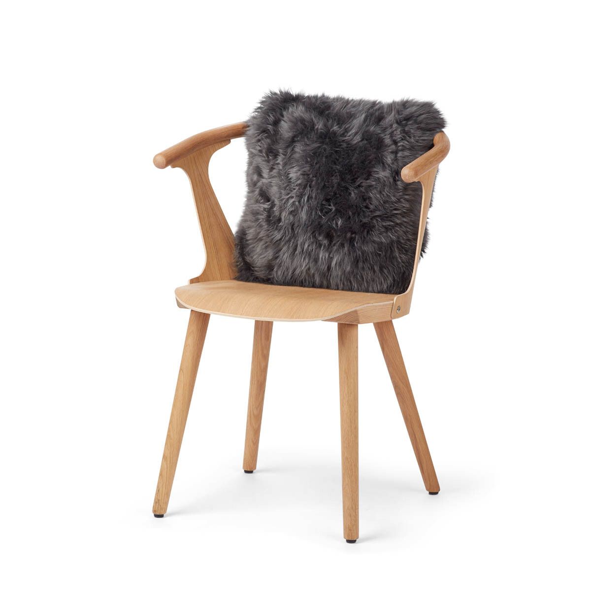 Sheepskin Cushion | Long Wool | New Zealand | 40x40 cm Steel