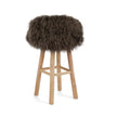 Theo Bar Stool + Cover | Oak Legs | Tibet Sheepskin Taupe