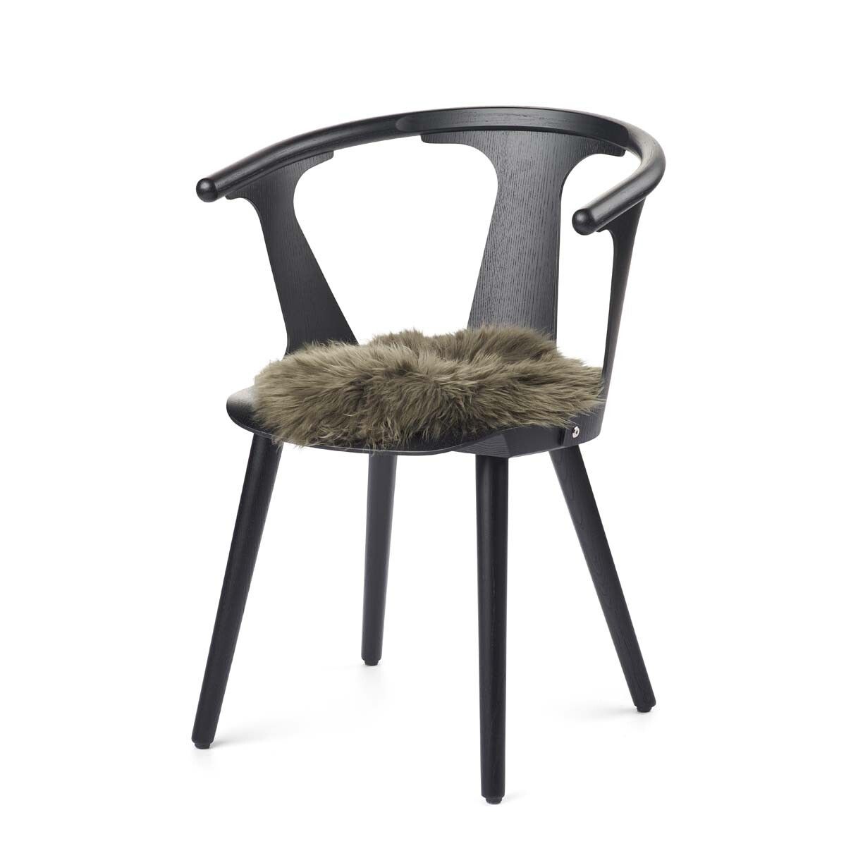 Long Wool Sheepskin Seat Cover | Ø38 cm Hedge Green