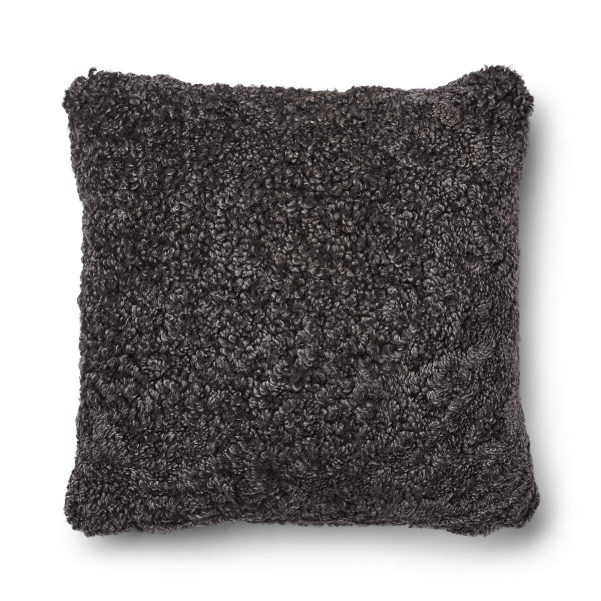 Short Wool Sheepskin Cushion | Two-sided |52x52 cm  | 34x52 cm  Brown/Cappuccino