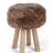 Theodor Stool + Cover | Oak Legs | New Zealand Sheepskin Taupe