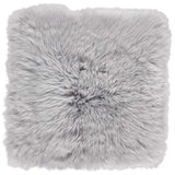 Long Wool Sheepskin Seat Cover WIth Filling Light Grey