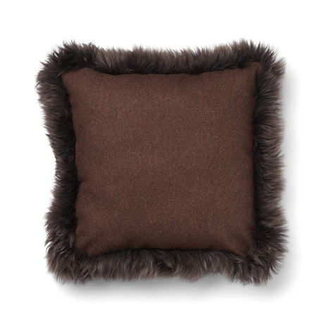 Wool Cushion | LW trim  | 52x52 cm Brown/Walnut