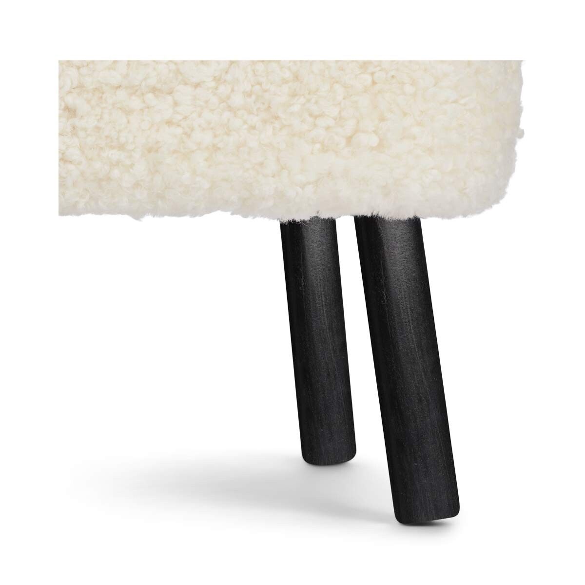 Emil Foot Rest | Short Wool Ivory