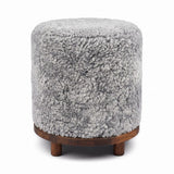 Simon Stool | Short Wool | D46xH52 cm Light Grey