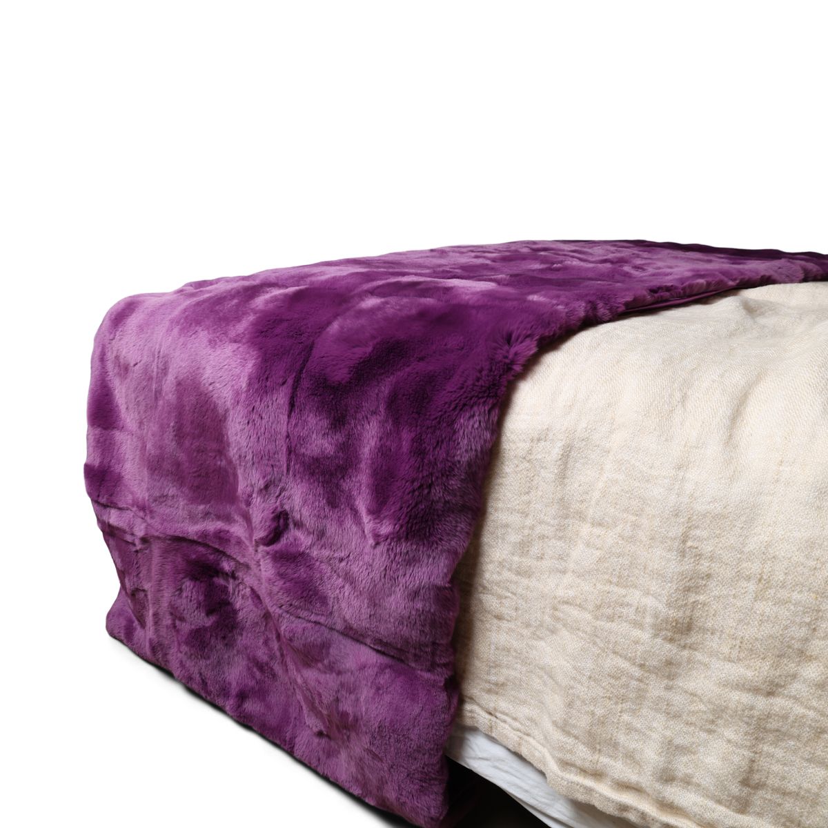 Premium Quality Bed Runner | Rex Rabbit | 238x55 cm Purple
