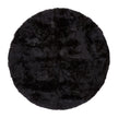 Long Wool Sheepskin Design Rug | D180 cm | D250 cm Black